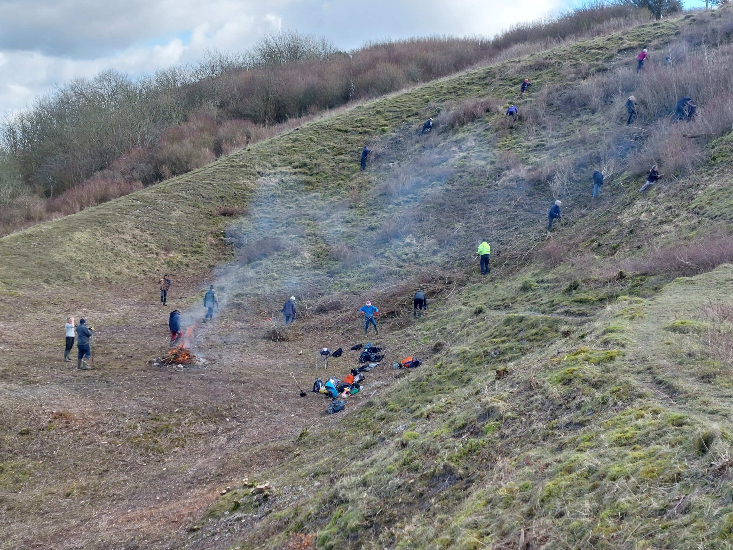 Volunteer work party in Washington Pits- Penny Green, Wiston Volunteer work party in Washington Pits- Penny Green, Wiston